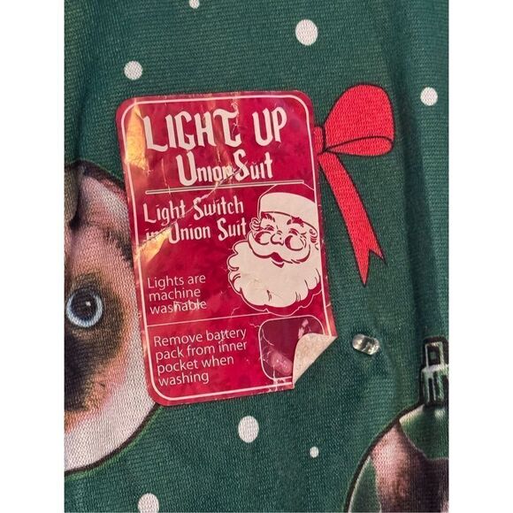 Mens Cat Ornaments Light Up Union Suit, size M - Picture 4 of 14
